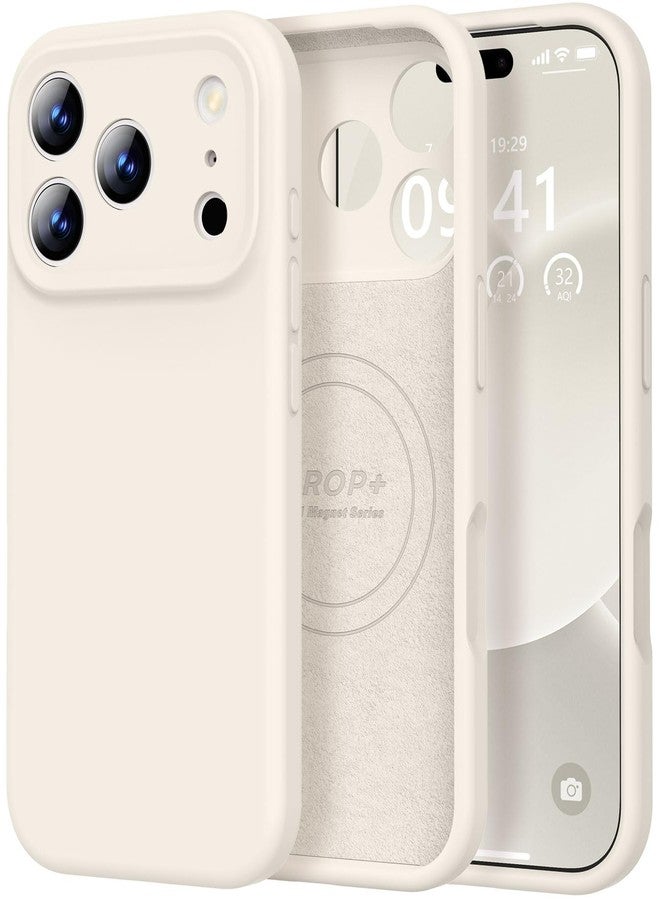 Vooii Magnetic for iPhone 17 Pro Case, Compatible with Magsafe (Premium Liquid Silicone) (Integrated Camera Control Button) Full Body Protective Anti-Scratch Microfiber Lining 6.3", Stone - Image 1