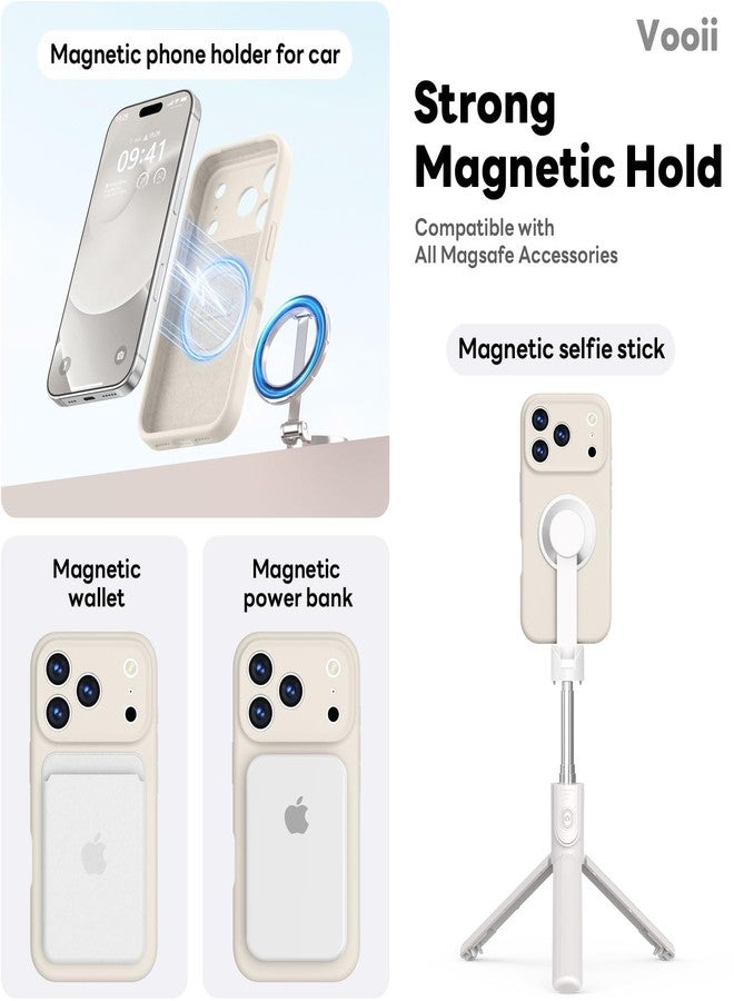 Vooii Magnetic for iPhone 17 Pro Case, Compatible with Magsafe (Premium Liquid Silicone) (Integrated Camera Control Button) Full Body Protective Anti-Scratch Microfiber Lining 6.3", Stone - Image 3