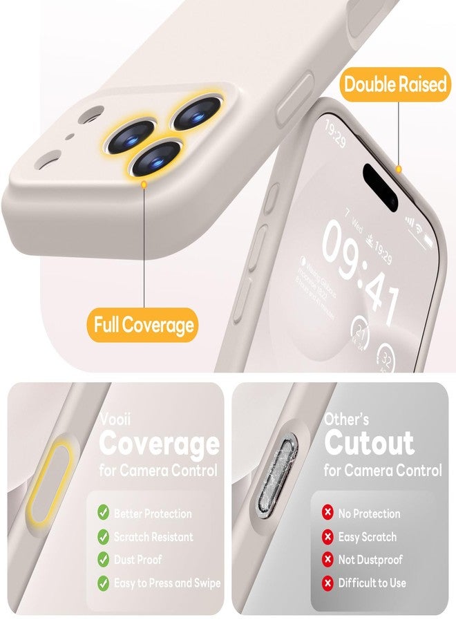 Vooii Magnetic for iPhone 17 Pro Case, Compatible with Magsafe (Premium Liquid Silicone) (Integrated Camera Control Button) Full Body Protective Anti-Scratch Microfiber Lining 6.3", Stone - Image 5