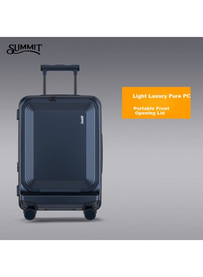 SUMMIT حقيبة سفر جديدة من Summit بفتحة أمامية للأعمال - حقيبة ترويجية Uni Trolley Pc2435 باللون الأزرق الهادئ - 20 بوصة - Image 1