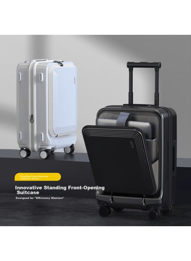 SUMMIT حقيبة سفر جديدة من Summit بفتحة أمامية للأعمال - حقيبة ترويجية Uni Trolley Pc2435 باللون الأزرق الهادئ - 20 بوصة - Image 2
