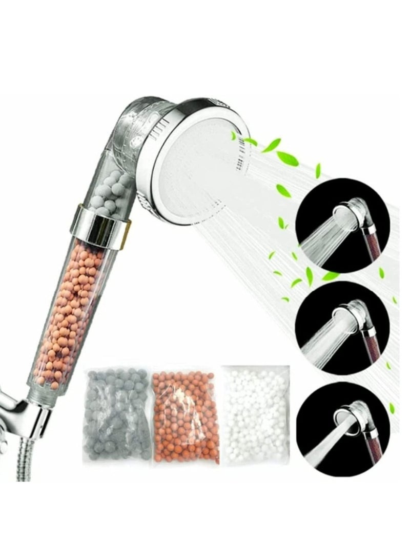 Ionic Shower Filter ,Shower Head WITH Extra set of 3 Replacement Mineral Balls, Water Saving Filtered Showerhead ,Handheld, Purifies Water, Reduces Hairfall/ hair loss,Removes Chlorine - Image 1