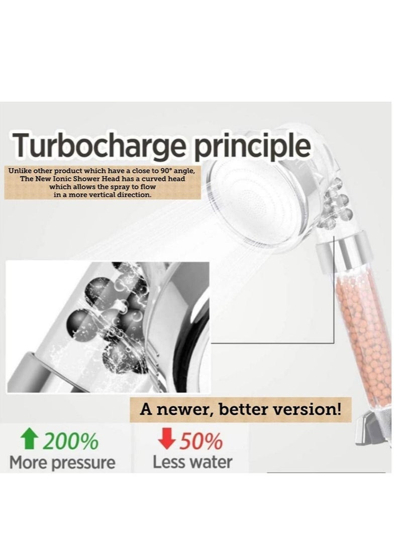 Ionic Shower Filter ,Shower Head WITH Extra set of 3 Replacement Mineral Balls, Water Saving Filtered Showerhead ,Handheld, Purifies Water, Reduces Hairfall/ hair loss,Removes Chlorine - Image 4