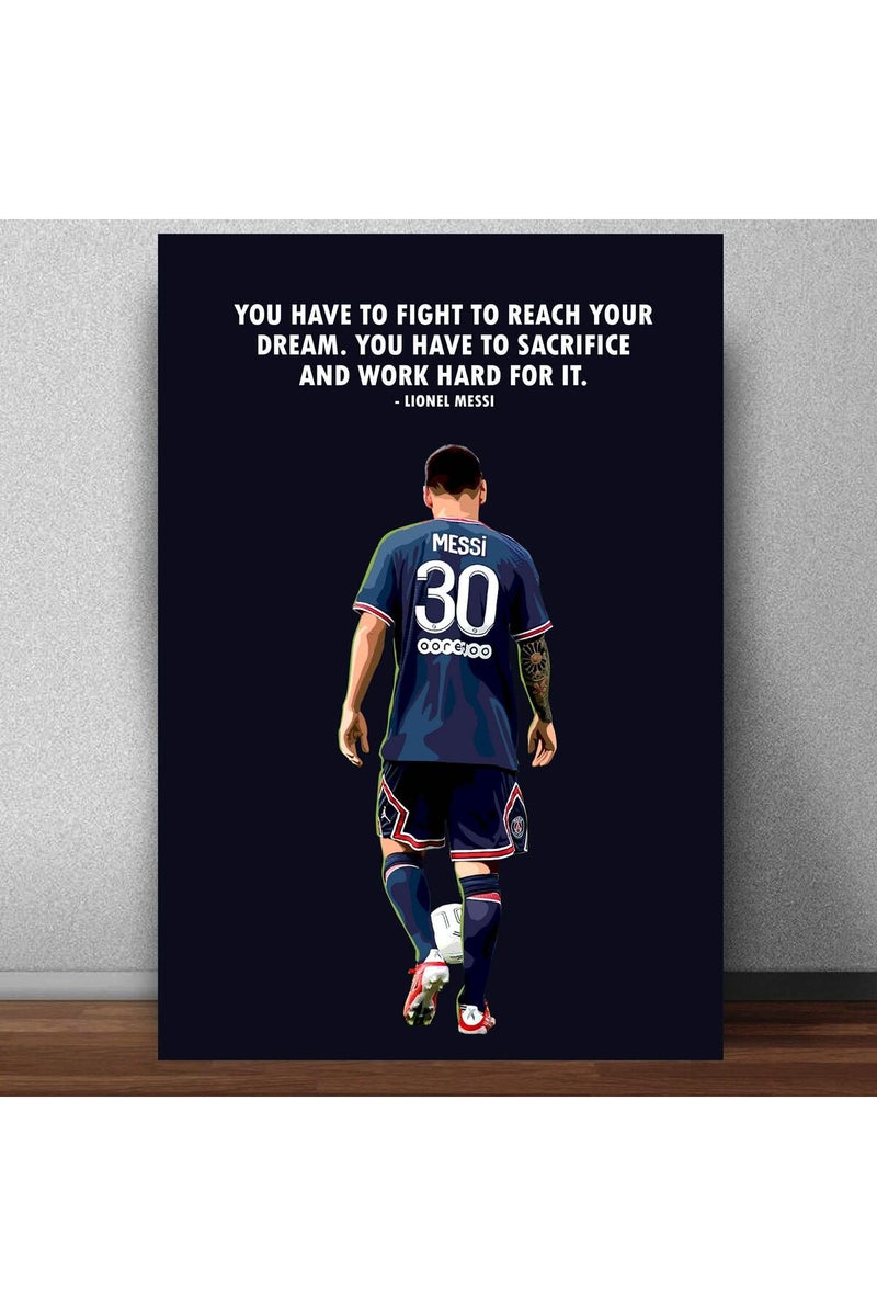 GRAY WALL Lionel Messi Inspirational Quote Poster - Image 1