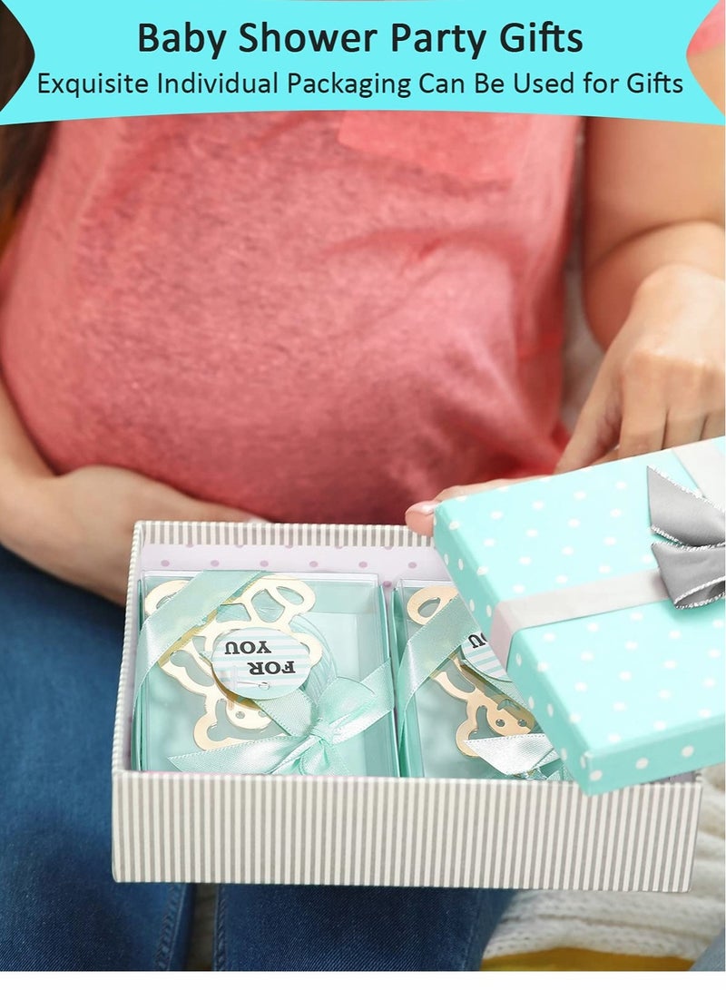 Captaintech 20 Baby Shower Favors Metal Bookmarks for Guests Individual Gifts Birthday Bridal Shower Party Little Bear Decorations Souvenirs Blue - Image 4