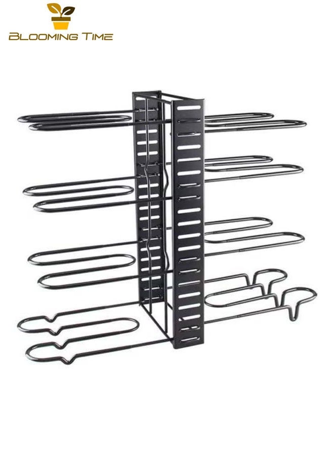 BLOOMING TIME 8 Tiers Adjustable Pots and Pans Rack Organizer, Large Capacity Pot Lid Holders & Pan Rack for Kitchen Cabinet and Counter - Image 2