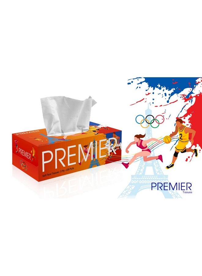 Premier Soft Face Box Tissues 100 Pulls 2 Ply Box Olympic Edition 4In1 Pack  - Image 5