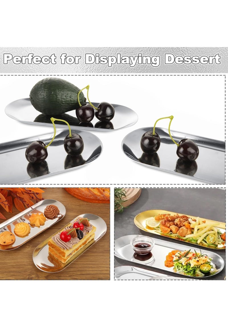 فلوشرينيك الصاني الزخرفية من الفولاذ المقاوم للصدأ,طبق المجوهرات البيضاوية,علون متعددة الأغراض تخزين منشفة اليد,خدمة علون حامل الشمعة,علون العطور لمستحضرات التجميل - Image 3