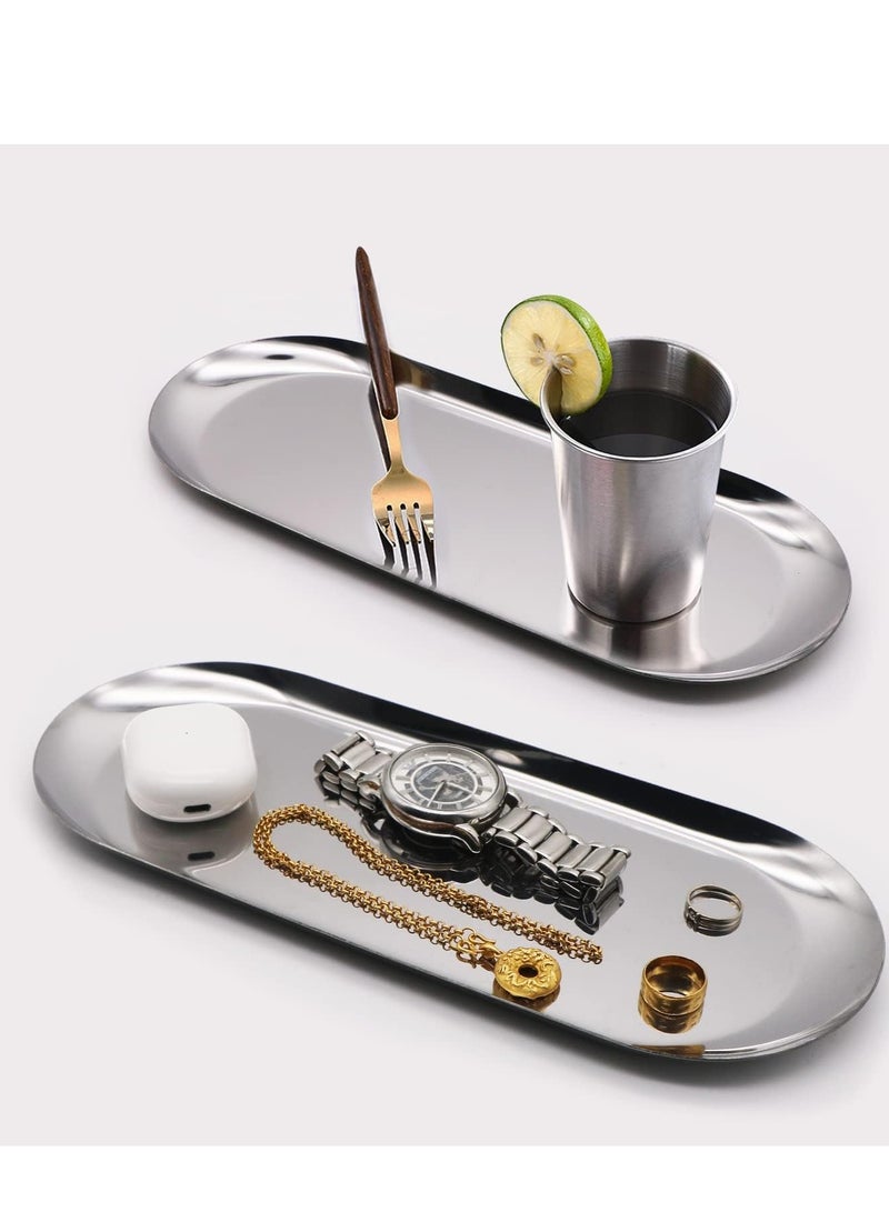 فلوشرينيك الصاني الزخرفية من الفولاذ المقاوم للصدأ,طبق المجوهرات البيضاوية,علون متعددة الأغراض تخزين منشفة اليد,خدمة علون حامل الشمعة,علون العطور لمستحضرات التجميل - Image 4