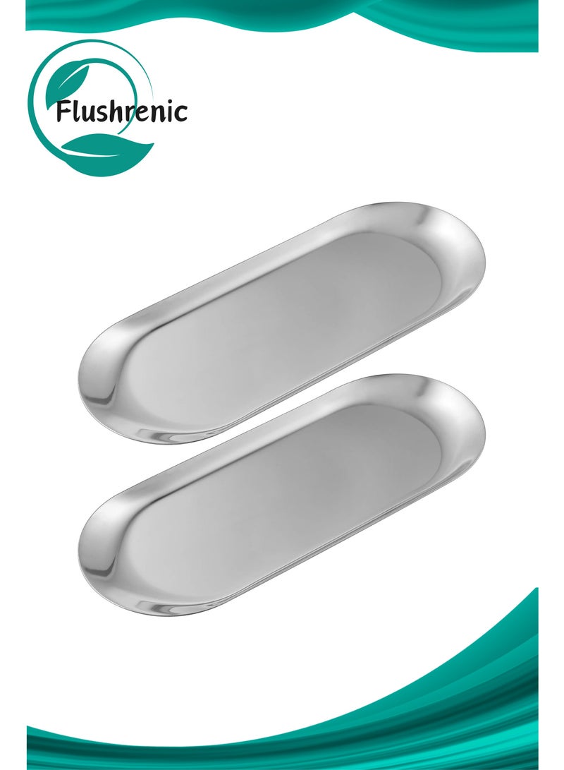 فلوشرينيك الصاني الزخرفية من الفولاذ المقاوم للصدأ,طبق المجوهرات البيضاوية,علون متعددة الأغراض تخزين منشفة اليد,خدمة علون حامل الشمعة,علون العطور لمستحضرات التجميل - Image 1