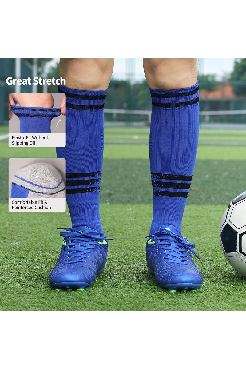 SKY WING Soccer Socks, Sport Knee High Socks Calf Compression Athletic Socks for Mens and Women Running&Training Football Thickening Keep Warm Sock-Blue-2 Pair - Image 2