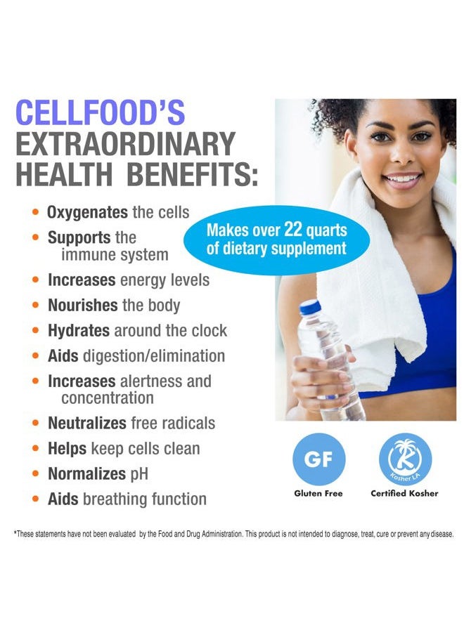 Cellfood Oxygen Boost, 1 fl oz - Liquid Oxygen Supplement for Lymphatic Drainage, Altitude Sickness, Jet Lag, Fatigue, Headaches, Hangovers & Energy - Gluten Free, Cert. Kosher - Makes Over 22 Quarts  - Image 5