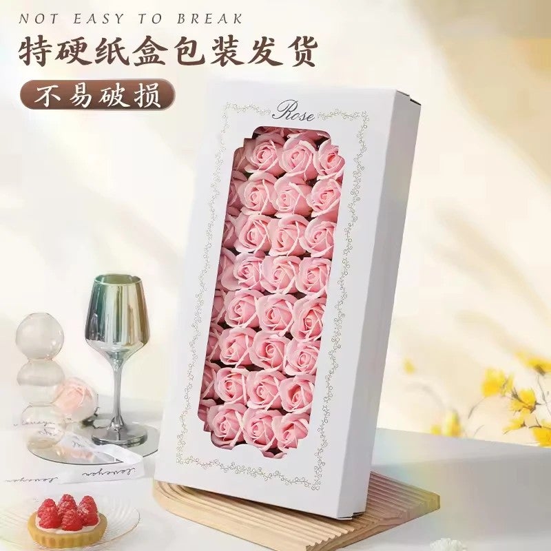 Bluejw Three Layers Handmade Soap Flowers – 50 Pcs Eternal Soap Rose Heads with Dried Plants, Multi-Color DIY Bouquet for Valentine's Day Gift - Image 4