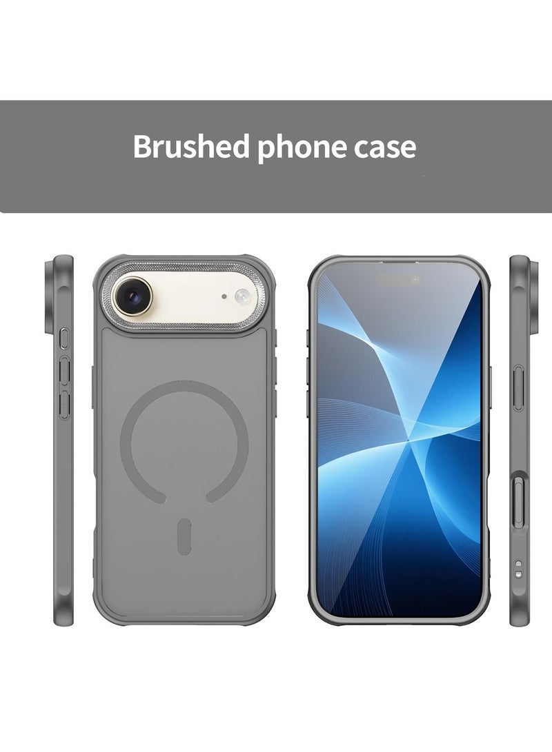 ELTRAZONE iPhone Air 5G 2025 Hard Silicone Hybrid Translucent Case | Slim Stylish Magnetic MagSafe Compatible Shockproof Protective Phone Cover (MCMPMN) – Grey - Image 3