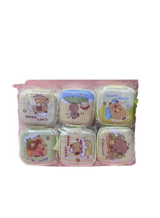 Cartoon square tin box bala coin purse ins girl student version small pouch coin purse small bag with (pattern random one) - Image 3