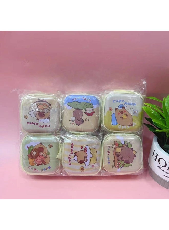 Cartoon square tin box bala coin purse ins girl student version small pouch coin purse small bag with (pattern random one) - Image 4