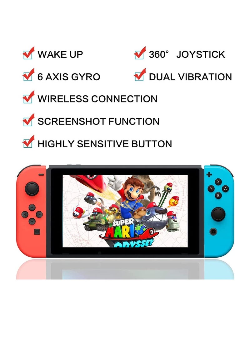 سويتش 0 وحدة تحكم Joy Con متوافقة مع Nintendo Switch/Lite/OLED بديلة لوحدات التحكم اللاسلكية JoyPad Switch تدعم التحكم المزدوج في حركة الاستيقاظ بالاهتزاز - Image 2