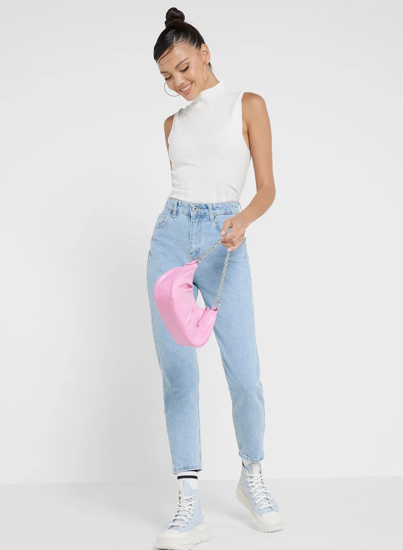 Ginger High Neck Ribbed Top