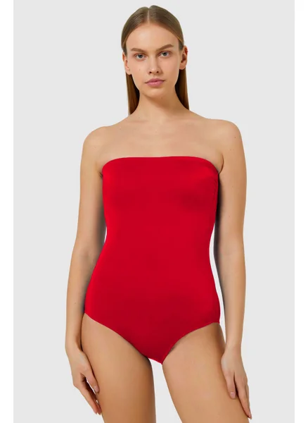 Ayyıldız 79358 Red Strapless Swimsuit