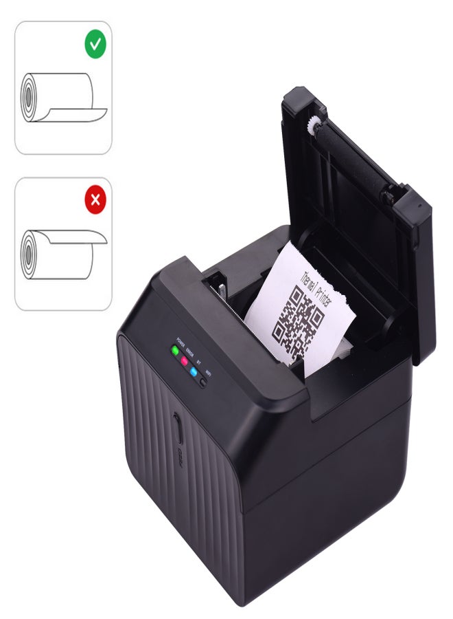 Desktop 58mm Thermal Receipt Printer Wired Barcode Printer USB Connection with 2 Rolls Paper Inside Support ESC/POS Command Compatible with Windows Android IOS for Supermarket Store Restaurant - Image 5