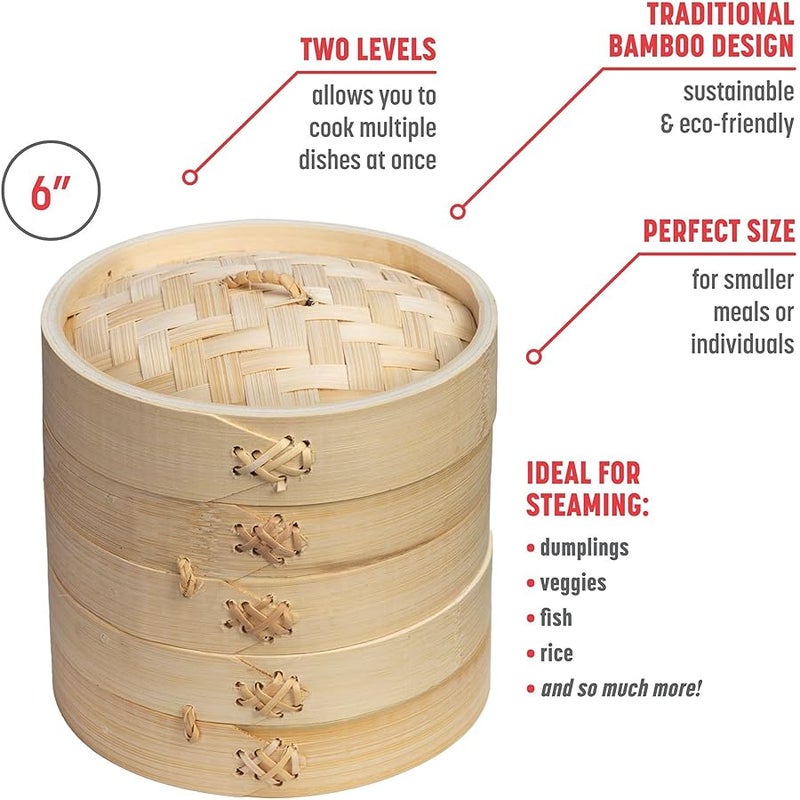 Joyce Chen J26-0016 Steamer, Bamboo, 198 Cubic_inches, Natural - Image 2