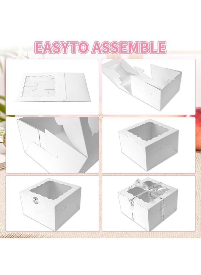 CHENZEM 28pcs Bakery Boxes 8x8x5 Inches Cookies Boxes Mini Bundt Cake Boxes Pie Boxes Cinnamon Roll Treat Boxes - Image 4