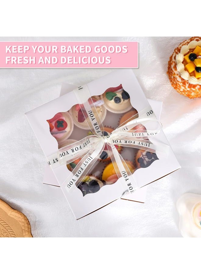 CHENZEM 28pcs Bakery Boxes 8x8x5 Inches Cookies Boxes Mini Bundt Cake Boxes Pie Boxes Cinnamon Roll Treat Boxes - Image 5