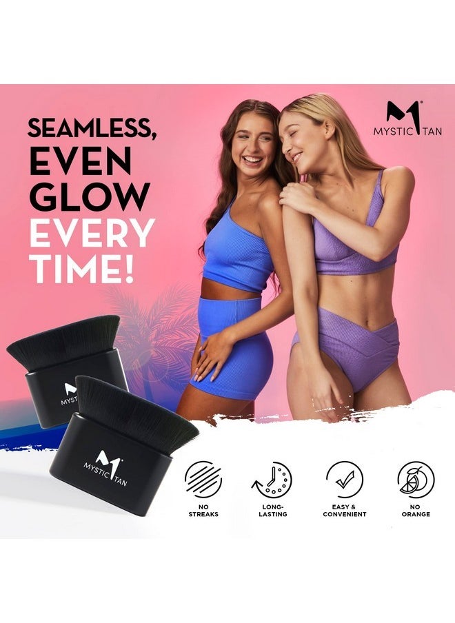 Mystic Tan Blending Kabuki Brush For Liquid Foundation, Self Tanner, Skincare, Black - Comfortable, Soft Makeup Brushes With Vegan Fibers For Flawless Application - Self-Tan Brush For Body  - Image 3