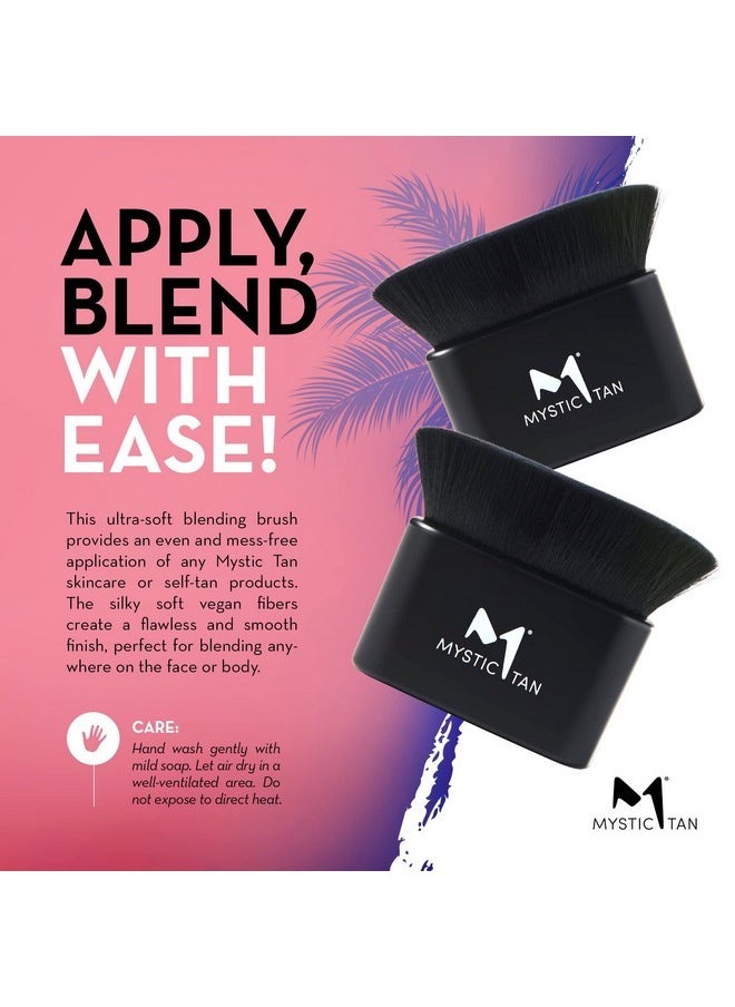 Mystic Tan Blending Kabuki Brush For Liquid Foundation, Self Tanner, Skincare, Black - Comfortable, Soft Makeup Brushes With Vegan Fibers For Flawless Application - Self-Tan Brush For Body  - Image 4