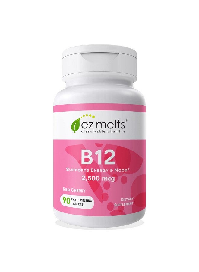 EZ Melts Dissolvable Vitamin B 12 Supplements For Improved Intake Bioactive B 12 Vitamin To Help Overall Wellbeing Zero Sugar Vegan Tablets Cherry Flavor 90 Ct - Image 2