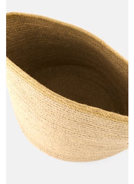 Muy Mucho Round Cotton Basket With Handle 30 Dia x 27 cm, Beige  - Image 3