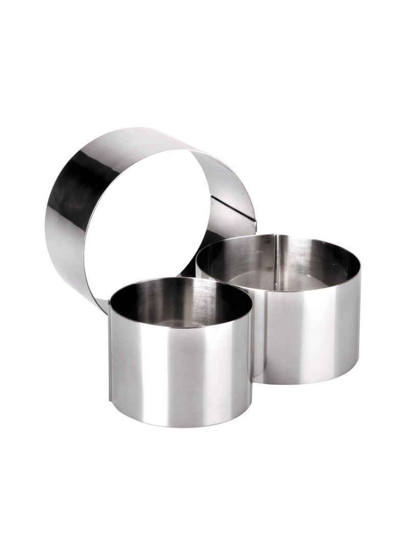 Round Pastry Ring, Stainless Steel Baking Mold for Cakes Desserts Tartlets and Pastries, Professional Non Rust Kitchen Baking Tool for Home and Commercial Use, Durable and Easy to Clean