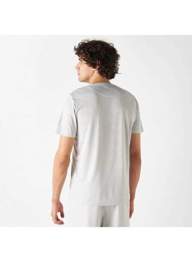 Kappa Kappa Logo Print Performance T-shirt with Short Sleeves