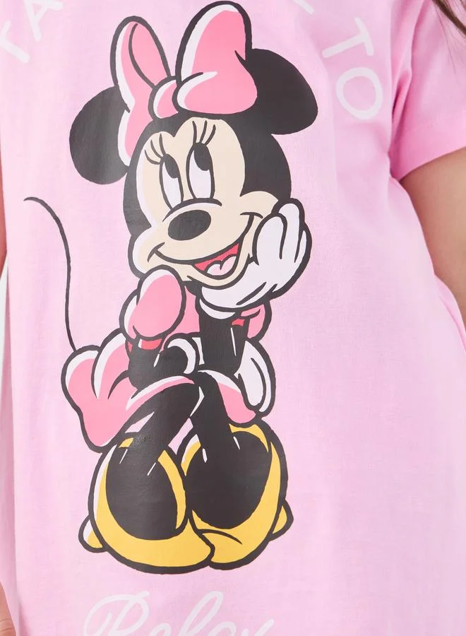Styli Styli Graphic Print Short Sleeve Night Dress