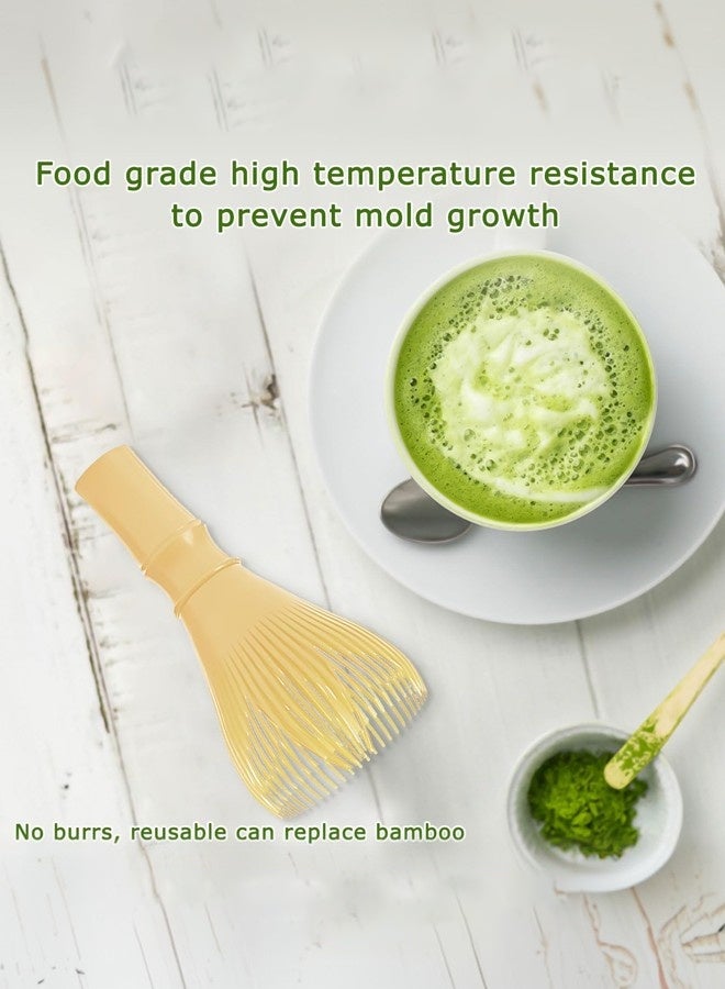 قطعة واحدة خفاقة ماتشا، خفاقة راتنج ماتشا، فرشاة خفق، خفاقة ماتشا امنة غذائيا، خفاقة مسحوق قابلة لإعادة الاستخدام (أصفر) - Image 2