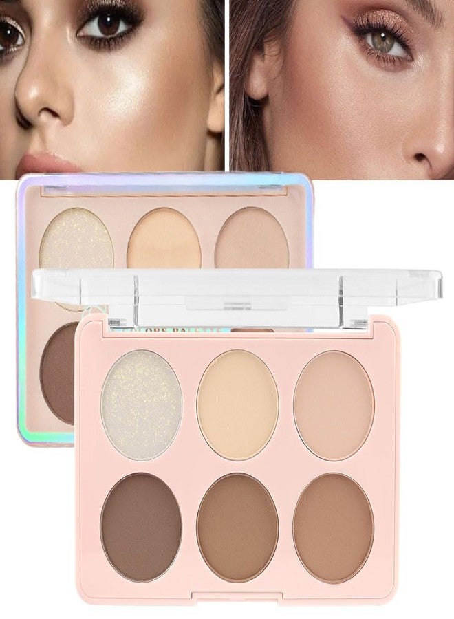 evpct 6 Colors Face Contour and Highlight Palette Face Contouring Makeup Kit for Beginners Cream Contour Palette for Mature Skin Cream Foundation Concealer Bronzer Powder Highlighter Makeup Palette - Image 1