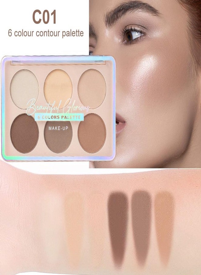 evpct 6 Colors Face Contour and Highlight Palette Face Contouring Makeup Kit for Beginners Cream Contour Palette for Mature Skin Cream Foundation Concealer Bronzer Powder Highlighter Makeup Palette - Image 5