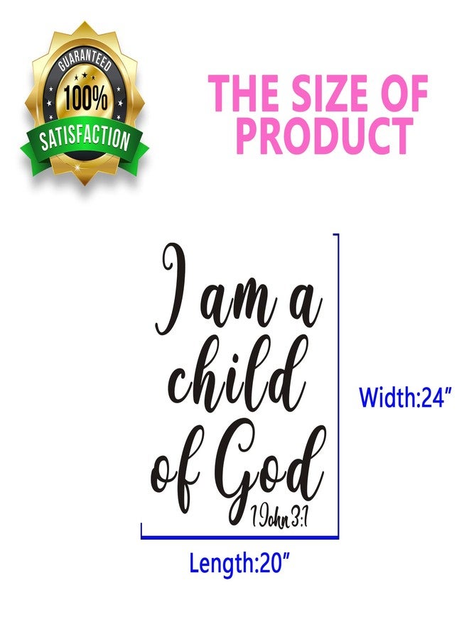 SEATUNE Wall Stickers for Kids, Playroom Wall Decal, Quotes Bible Verse Christian Scripture Church Boys Baby Nursery Inspirational Motivational Home Vinyl Art Wall Decor, I Am A Child of God 15"X18" - Image 4