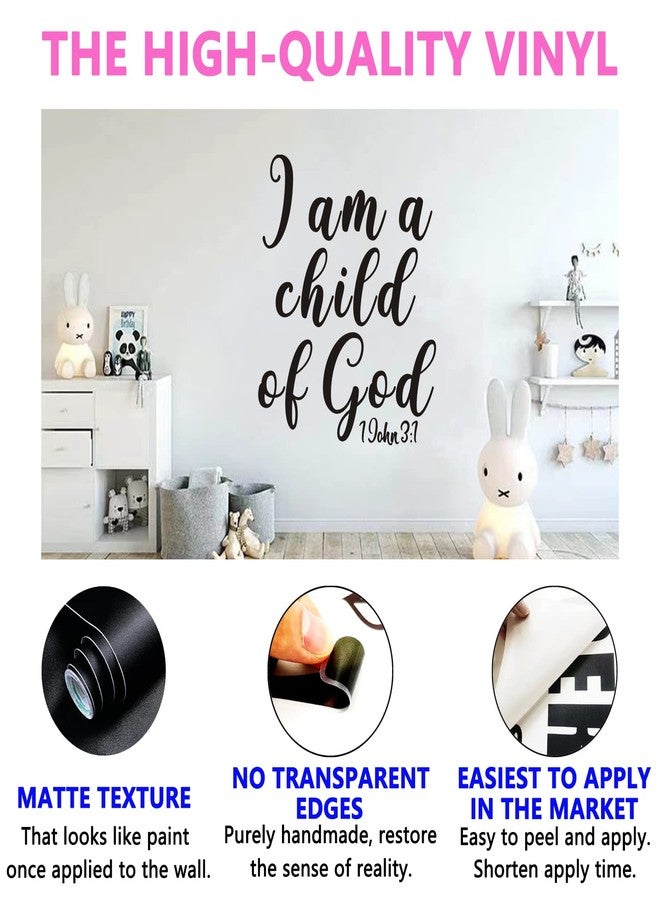 SEATUNE Wall Stickers for Kids, Playroom Wall Decal, Quotes Bible Verse Christian Scripture Church Boys Baby Nursery Inspirational Motivational Home Vinyl Art Wall Decor, I Am A Child of God 15"X18" - Image 2