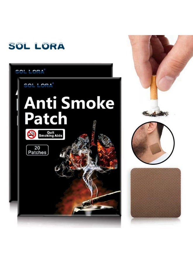 SOL LORA 2-PACKS Quit Smoking Patches - Long-Lasting Patches for Smoking Cessation, Scientific Stop Smoking Aid Helps Clear Lungs 20Patches *2 - Image 1
