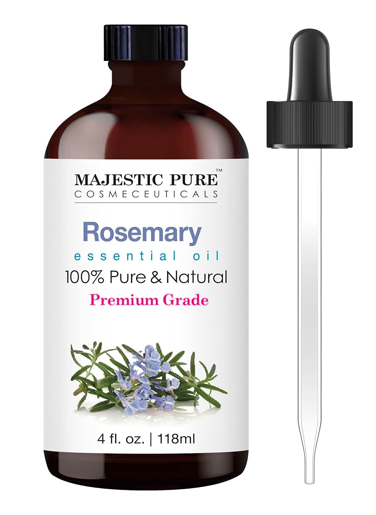 Rosemary Essential Oil - 118 ml | 100% Pure and Natural | Premium Grade Essential Oils for Aromatherapy, Diffusers, Skin, Massage and Humidifiers | 