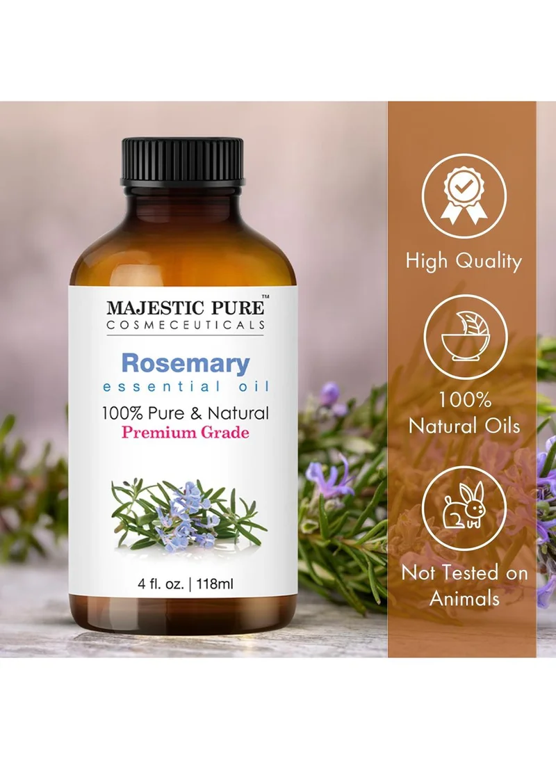 Majestic Pure  Rosemary Essential Oil - Pure and Natural Aromatherapy Oil - Therapeutic Grade, 4 fl. oz.  | Best Price UAE