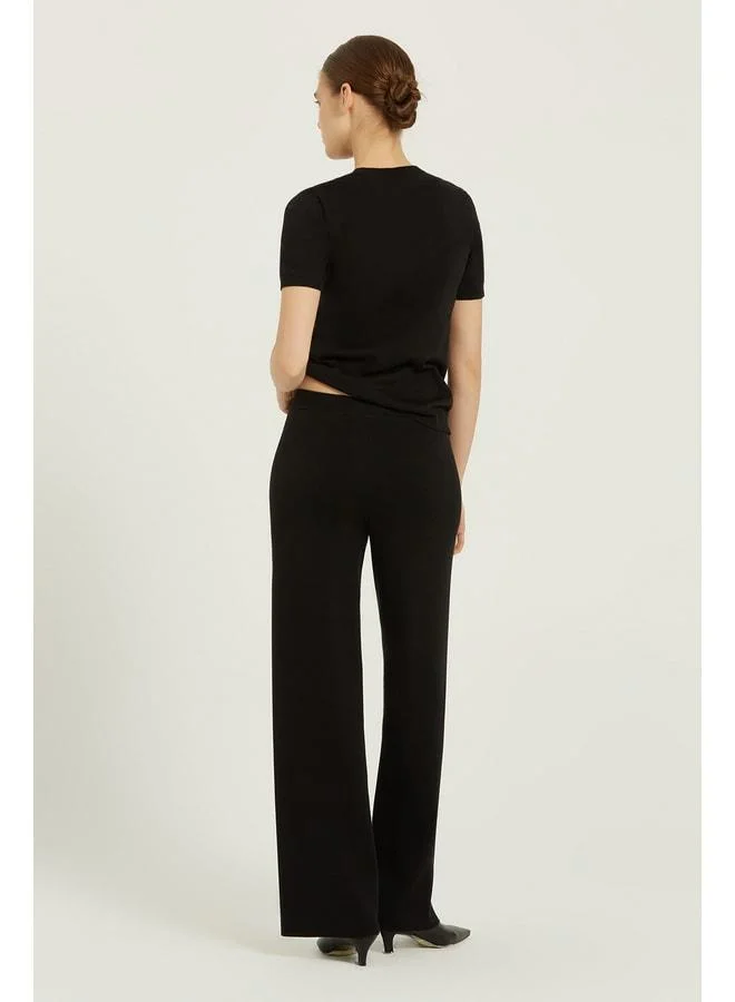Mısırlı 1951 Black Rib Detail Women's Pants.