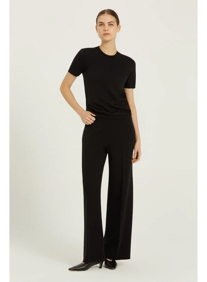 Mısırlı 1951 Black Rib Detail Women's Pants.