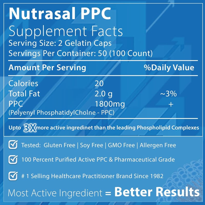 Nutrasal مكمل فوسكول PPC فوسفاتيديل كولين 900 ملغ 100 كبسولة جيلاتينية - Image 2