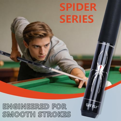 CUEELF Pool Cue Stick for Adults Professional Low Deflection Shaft Billiard Stick 125mm Tip Canadian Maple Pool Cue Stick with Titanium Alloy Joint SPDXBlackSet 195 oz - Image 3