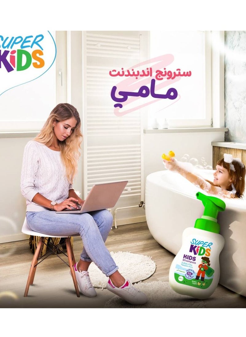 سوبر كيدز سوبر كيدز شامبو بالتفاح الأخضر 300 مل  - Image 3