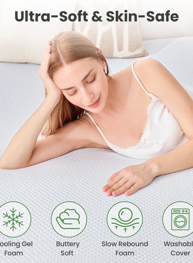 SINWEEK 2 Inch Bamboo Memory Foam Mattress Topper Twin with Breathable Cover, Pressure Relief Mattress Pad for Side Sleepers, Kids & Sensitive Skin, Non-Slip and Machine Washable for Easy Care - Image 5