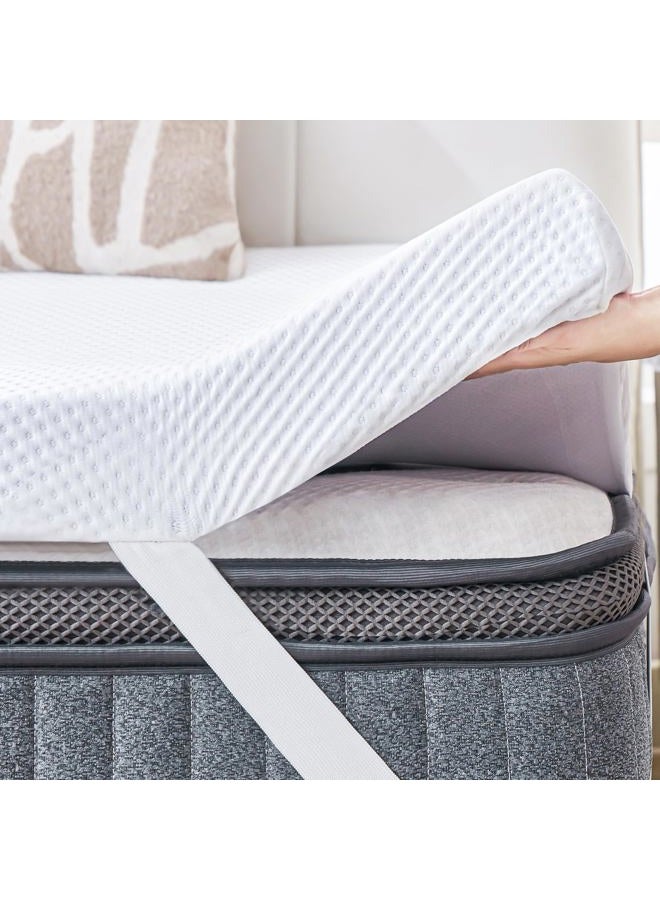 SINWEEK 2 Inch Bamboo Memory Foam Mattress Topper Twin with Breathable Cover, Pressure Relief Mattress Pad for Side Sleepers, Kids & Sensitive Skin, Non-Slip and Machine Washable for Easy Care - Image 1