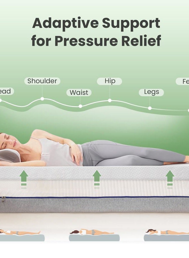 SINWEEK 2 Inch Bamboo Memory Foam Mattress Topper Twin with Breathable Cover, Pressure Relief Mattress Pad for Side Sleepers, Kids & Sensitive Skin, Non-Slip and Machine Washable for Easy Care - Image 4